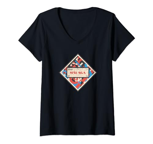 Etiqueta para maleta Art Deco de Málaga Camiseta Cuello V