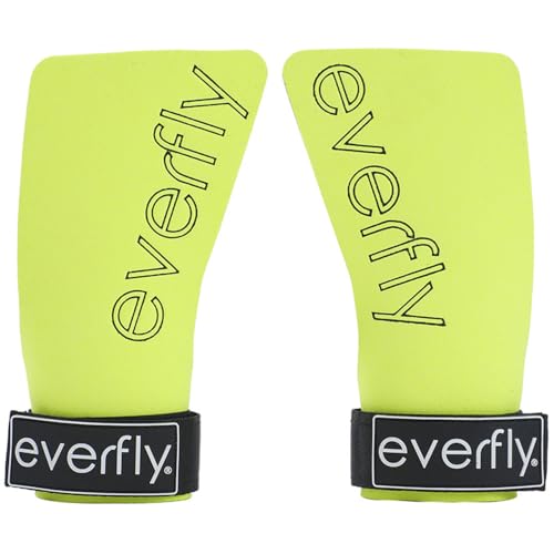 Everfly Fluor Calleras para Crossfit - Grips Sin Agujeros Microfibra Técnica – Guantes Gimnasio Hombre Mujer Protección de Manos - Diseño Ergonómico - Guantes Gym Pesas Fitness Halterofilia (E)