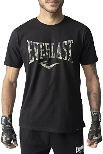 Everlast Spark Camo Camiseta para Hombre Con Diseño De Camuflaje, Negro, L