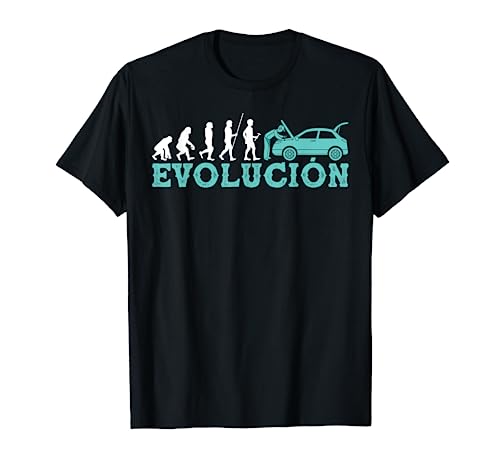 Evolucion Humana Humor Mecánico Carro Hombre Mujer Regalo Camiseta