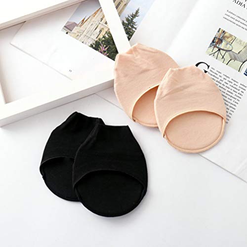 EXCEART 5 Pares de Calcetines de Dedo Del Pie Calcetines de Mujer Calcetines sin Forro Calcetines Invisibles de Boca Superficial (Negro Color de Piel)