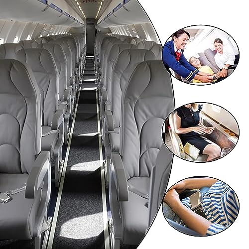 Extensor de Asiento de Avión Extensión de Cinturón de Seguridad Universal Piezas de Avión Ajustables con clip de Hebilla de Cinturón 25-80CM para Viajes Embarazadas - Negro
