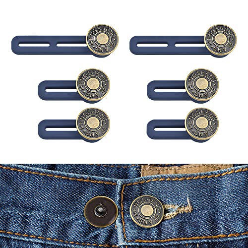Extensor de botón de 6 piezas para pantalones, extensor de cintura de pantalones, juego de extensores de botones de cintura de jeans extendidos para faldas de jeans, pantalones