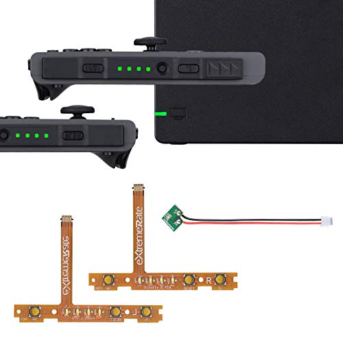 eXtremeRate Firefly LED Tuning Kit Cable Flexible para Nintendo Switch Joycons Dock Flex Cable NS Joycon SL SR Botones Cable Plano LED Luz Indicadora de Encendido(Joycons Dock NO Incluido)-Verde Puro