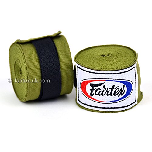 Fairtex MinotaurFightStore - Vendajes de mano (4,5 m), color verde oliva