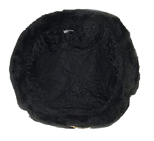 FAIRY TRENDZ LTD Sombrero de trampero ruso con insignia de piel sintética Ushanka cosaco Flaps sombrero cálido invierno sombrero, Negro, Talla única