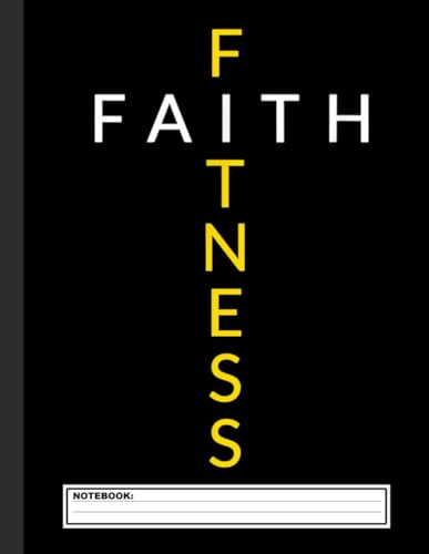 Faith Fitness Cross, Christian Workout, Modern Gym Notebook
