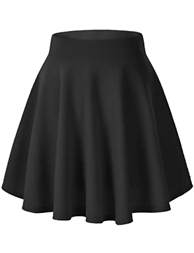 Falda para Niñas Falda Corta Plisada de Punto para Niñas Faldas Patinador Danza Tenis Disfraz (3-4 Años, Negro)