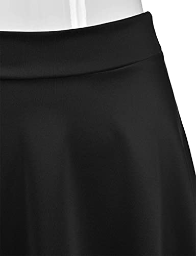 Falda para Niñas Falda Corta Plisada de Punto para Niñas Faldas Patinador Danza Tenis Disfraz (7-8 Años, Negro)