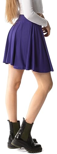 Falda plisada para niña con pantalones cortos interiores para escuela, ocio y fiestas, morado, 9-10 Años