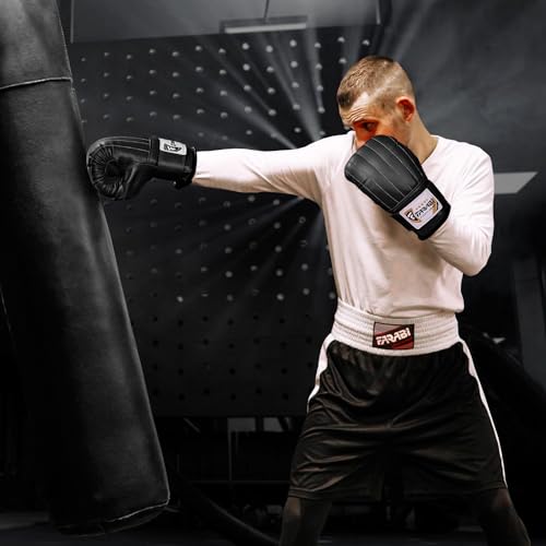 Farabi Sports Boxeo Saco de Boxeo Guantes de Boxeo Guantes de Boxeo Entrenamiento MMA (Black, S)