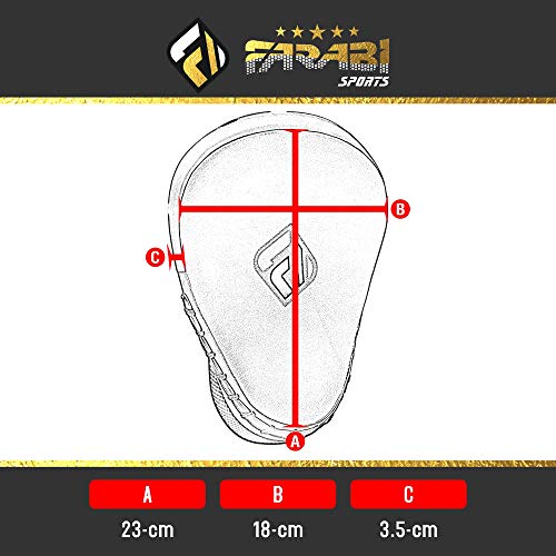 Farabi Sports Curved Focus Mitts: almohadillas de boxeo para MMA, entrenamiento de sparring, manoplas y almohadillas de boxeo (Black/Red)