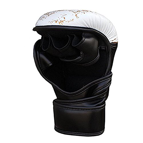 Farabi Sports – Guantes de boxeo guantes artes marciales guantes guantes de boxeo, guantes de boxeo jaula glovesfighting guantes de combate guantes UFC guantes guantes guantes de entrenamiento (Black/White, L/XL)