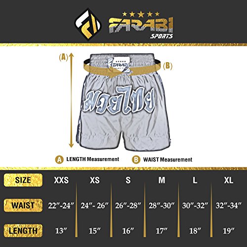 Farabi Sports Muay Thai Shorts - Pantalones Muay Thai para Entrenamiento, Lucha contra jaulas, Ejercicio, Uvas, Corriendo y Artes Marciales (Navy Blue, XL)