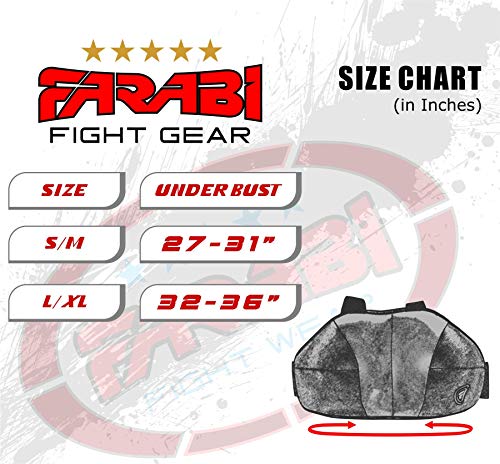 Farabi Sports Pecho de mujer RGM Protector de pecho Boxeo MMA Muay Thai Martial Art Equipo de protección Protector de pecho (L/XL, Red/Black)