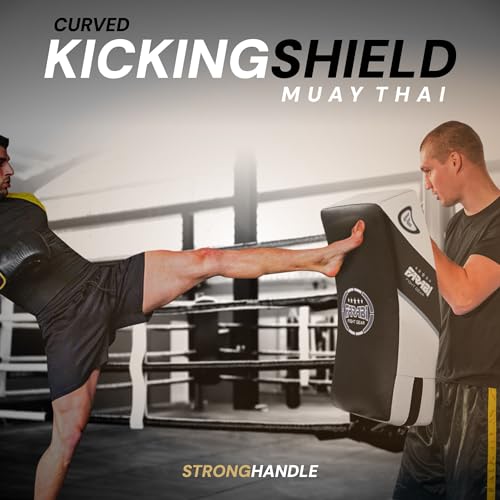 Farabi Sports Scudo Kick MMA Muay Thai Arts Arti Marziali Hook & Jab punzone Pad Training Target Scudo Boxe Strike Kick Pad x 1 unità (White Black)