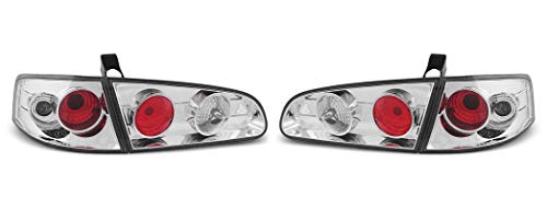 Faros traseros compatibles con Seat Ibiza 6L 2002 2003 2004 2005 2006 2007 2008 Saloon Hatchback GV-1972 - Juego completo de luces traseras para montaje de faros traseros (1 par), color cromado