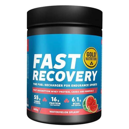FAST RECOVERY | Recuperador muscular con BCAA, Carbohidratos y Proteína Aisalada de Suero | GoldNutrition | Sabor Sandía 600g