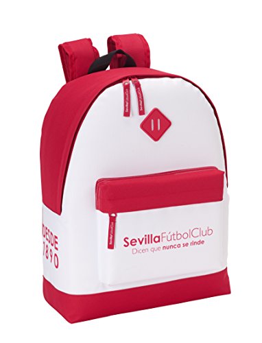F.c., Sevilla Safta Mochila Oficial Juvenil 325x150x430mm Unisex Adulto, Blanco/rojo, 43