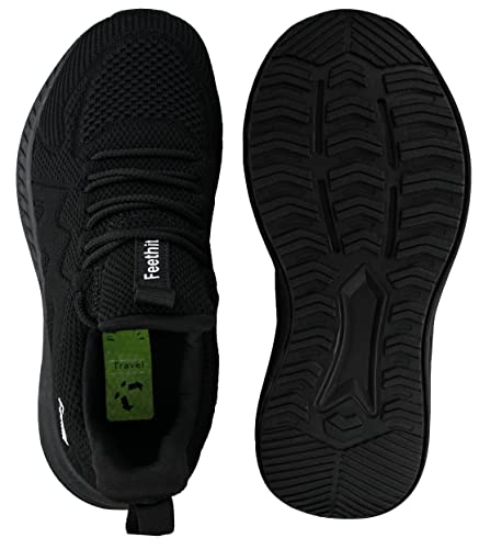 Feethit Zapatillas Deportivas de Mujer Transpirables Zapatos de Ligero Running Fitness Zapatillas de para Correr Negro 37