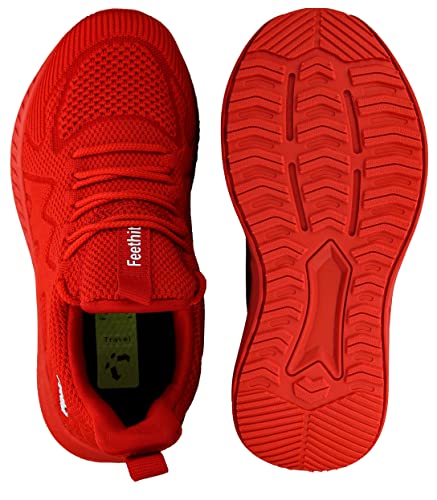 Feethit Zapatillas Deportivas de Mujer Transpirables Zapatos de Ligero Running Fitness Zapatillas de para Correr Rojo 37