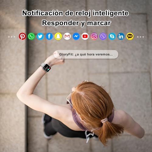 FeipuQu Smartwatch Hombre Mujer, Haga y Responder Llamadas con Asistente de Voz, Oxímetro (SpO2), Monitor de Sueño, Pantalla 1,85 Pulgada Smartwatch Compatible con Teléfonos Android e iOS (2 Correas)