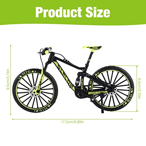 FENGQ Modelo de Bicicleta de 1:10 Dedos, Juguete Modelo de Bicicleta de montaña, Mini Juguete Modelo de Bicicleta, Bicicleta de Dedos en Miniatura para Juguetes de niños (Verde)