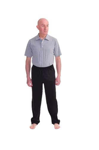 FERRUCCI COMFORT Pantalón Sudadera para Rehabilitación Suavidad Sanitaria (Negro, XL)
