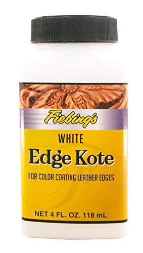 Fiebing's Edge Kote 4 onzas líquidas - blanco - para colorear bordes de cuero en monederos, bolsos, zapatos, fundas, carteras, etc