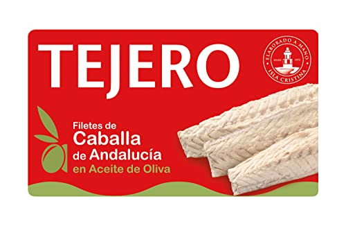 Filetes de Caballa de Andalucía en Aceite de Oliva - 5 Latas x 120g - TEJERO - Conserva de Pescado