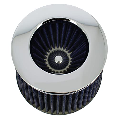 Filtro de Aire Universal para Coche Incluye 4 Adaptadores 60mm 65mm 70mm 77mm Filtro de Aire Abierto Entrada Alto Flujo Limpiador de Aire Color Azul