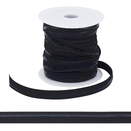 FINGERINSPIRE Cinta elástica de silicona antideslizante de 20 yardas de 12 mm de ancho, cinta de agarre de silicona negra, banda elástica de costura antideslizante para ropa, peluca, pulsera, proyecto