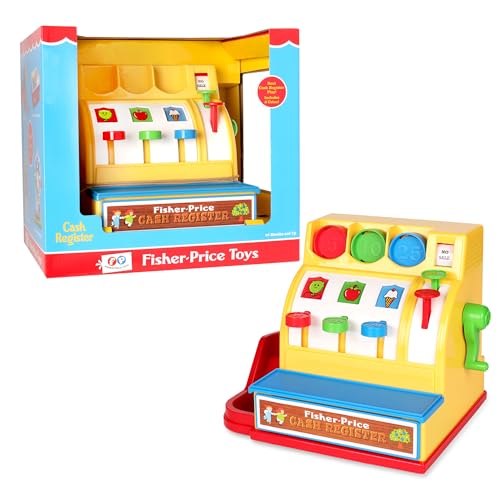Fisher Price Classics 2073 Cash Register, Educational and Learning Toy, Ideal for Toddler Role Play, Classic Toy with Retro-Style Packaging, Suitable for Boys and Girls Aged 2 Years +