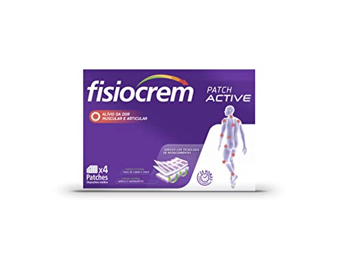 FISIOCREM Parche Active - 4 Parches - Tecnología de Microcorrientes - Alivio del Dolor Muscular, Articular y Contracturas - 24h de Alivio y Adhesión