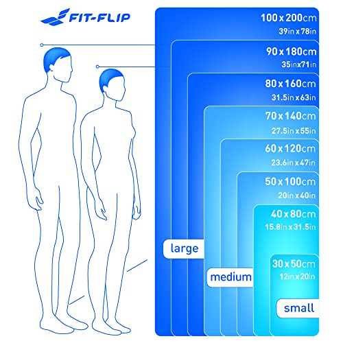 Fit-Flip Toalla Microfibra – en Todos los tamaños, 12 Colores – compacta, Ultraligera y de Secado rápido – Toallas de Microfibra – Toalla Gym, Toalla Viaje y Toalla Piscina (30x50cm Lila - sin Bolsa)