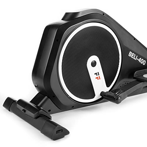 Fitfiu Fitness BELI-400 - Bicicleta Elíptica con 16 programas de Entrenamiento, Disco inercia de 6kg, Pulsómetro, Bluetooth con conectividad a App Kinomap + Zwift + iconsole