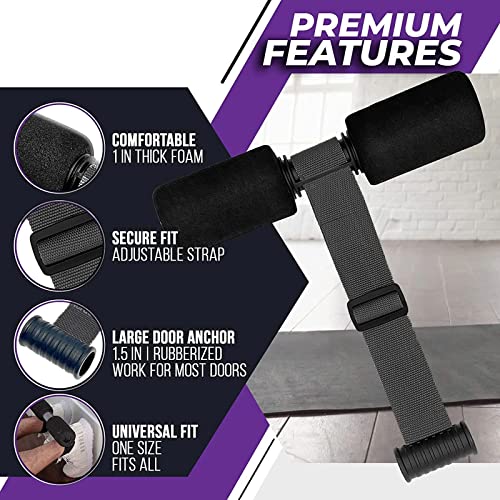 Fitness Nordic Hamstring Curl Adjustable black Nordic Curl Strap for Abdominal Exercises Sit-Up Bar Squats Leg Abdominal Core Training Home Gym Workout, Strength Training for Men and Women