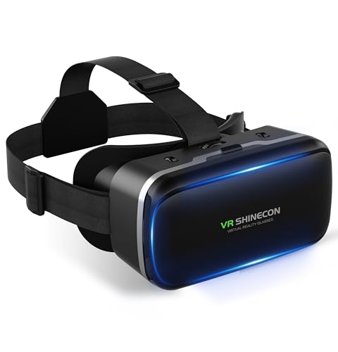 FIYAPOO 3D VR Gafas Realidad Virtuales VR Glasses Visión Panorámico 360 Grado Película 3D Juego Immersivo para Móviles 4.7-6.53 HD Pulgada Inteligentes por Android/iPhone Regalos (Negro)