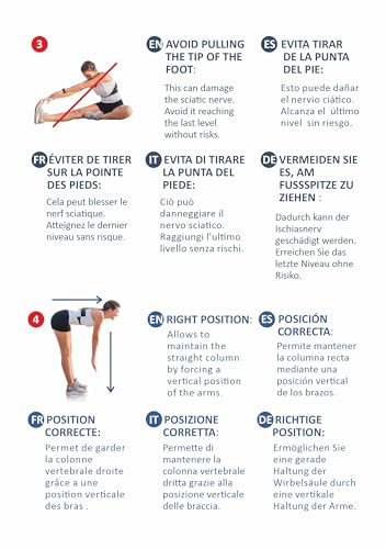 Flex Level (estiramientos Fitness Pilates Yoga rehabilitación Deporte) (Rojo)