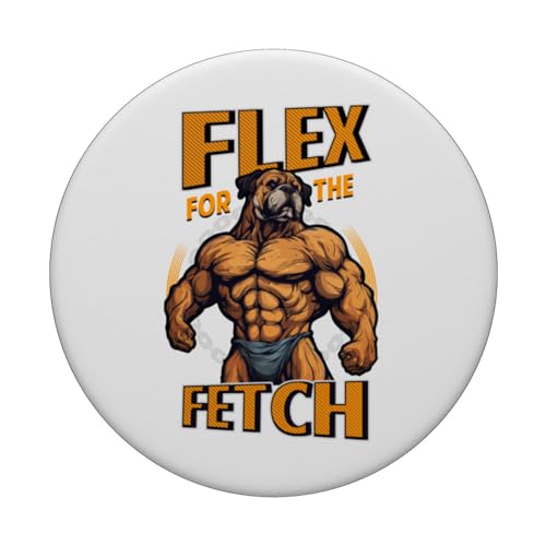 Flex para el culturismo Fetch Muscle Dog PopSockets PopGrip Intercambiable