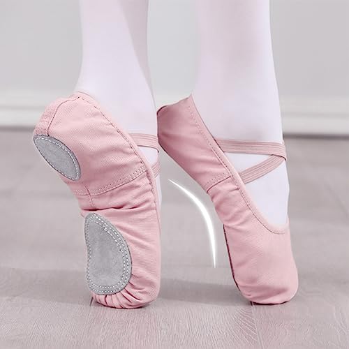 flintronic Zapatillas de Ballet, Suela Partida de Cuero Calzado de Danza, Zapatillas de Ballet Canvas Dance Zapatos Split, Transpirable Zapatos de Ballet Zapatillas de Ballet, para Niña y Mujer