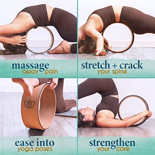 Florensi Rueda de yoga (paquete de 3), rodillo de espalda para relajación muscular, estiramiento de la rueda trasera para alivio del dolor, dolor de espalda, mensajes, círculo de yoga