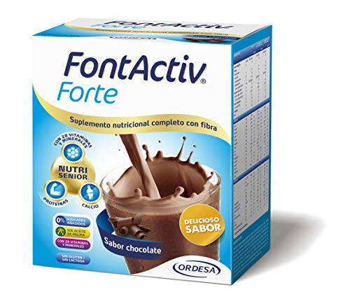 FontActiv Forte Sabor Chocolate - Suplemento Nutricional con Fibra para Adultos 0% Azúcares añadidos- 14 Sobres x 30 gr