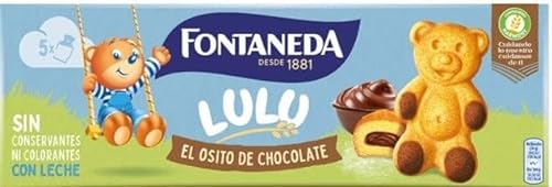Fontaneda Osito Lulu Bizcochos Rellenos de Chocolate en Forma de Oso con Leche Sin Conservantes Sin Colorantes 150g