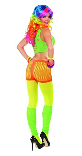 Forum Club Candy Neon Fishnet - Pantalones cortos para disfraz, Anaranjado, talla única