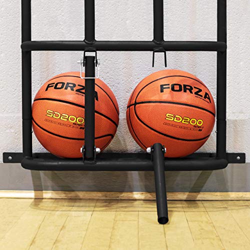 FORZA Soporte Portabalones Fijo de Pared – Estantería Guardapelotas de Acero para Balones de Baloncesto, Fútbol, Voleibol, Balonmano (Armario Seguro con Candados) (18 balones)