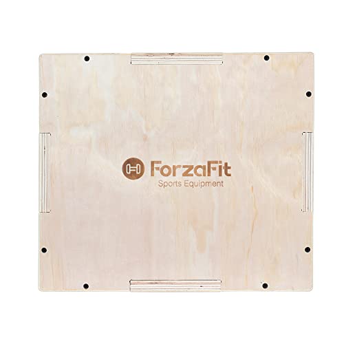 ForzaFit Plyo Box Madera 40 x 30 x 35 cm – Caja de entrenamiento 3 en 1 para entrenamiento pliométrico de fuerza rápida