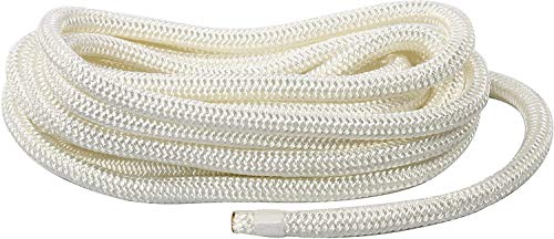 FreeTec Cuerda de amarre de nailon para barco, 2 piezas, con ojo, 12 mm de diámetro, 4,5 m de largo, color blanco
