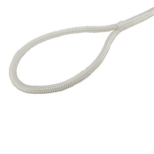 FreeTec Cuerda de amarre de nailon para barco, cuerda de amarre con ojo, 15 mm de diámetro, 7 m de largo, color blanco