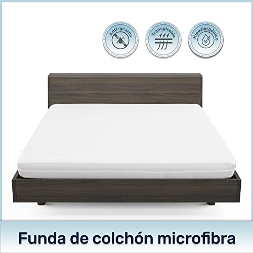 Funda de colchón Microfibra, Transpirable, Anti bacterias - Disponible en Diferentes Medidas - (Cama 135cm)